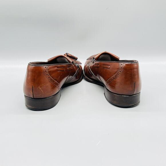 Johnston & Murphy Shoes Mens 9.5 Vintage Brown Leather Kiltie Tassel Loafers main image 6